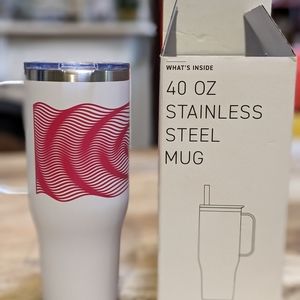 NWT Denali Stainless steel Insulated mug White & Pink 40 oz